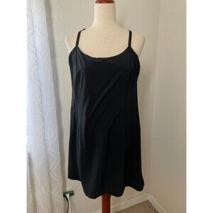 OFFLINE by Aerie Black Built-In Shorts Dress Size Large Active Slip Mini Dress